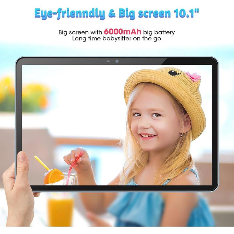 Kids Tablet, 10 inch Tablet for Kids 128GB ROM Octa-Core 6000mAh Battery, Android 14 Toddler Tablet with 5G WIFI Parental Control Eye Protection, Shockproof Case, Netflix YouTube, Gift for Children