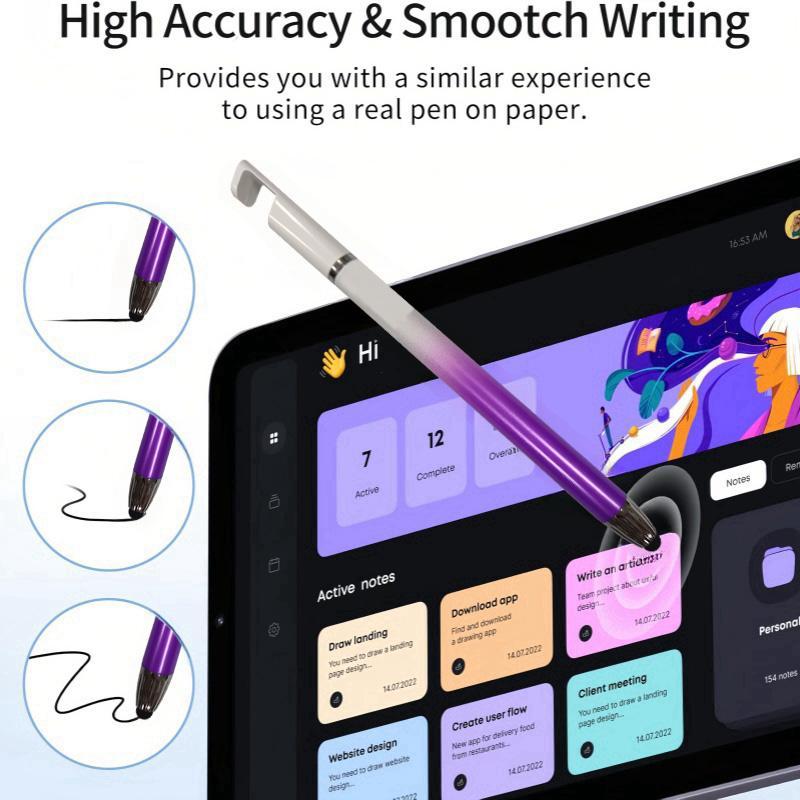 2-in-1 Rubber Stylus Touch Pen, Stylus Pen for Touch Screens, Touchscreen Pen for Tablets iPad Mini iPad Pro iPad Air Smartphones Samsung Galaxy