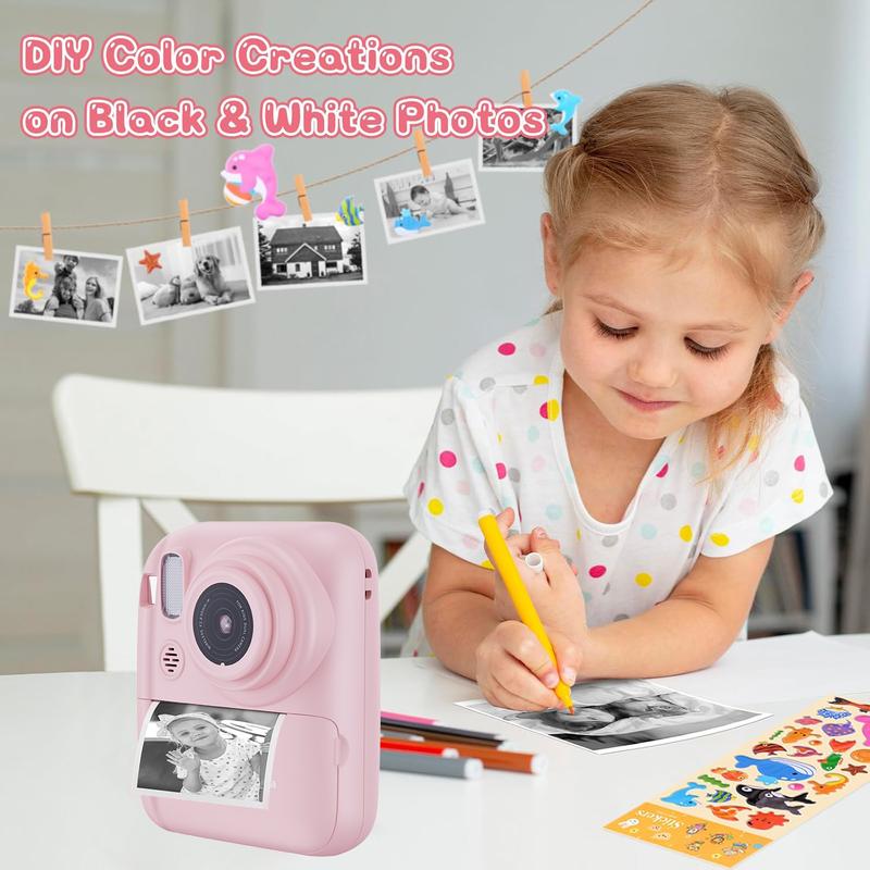 Instant Fun Camera - Capture Life's Moments ,Mini Size, Instant Printing, Valentine's Day Gift Idea, Outdoor Party Essential, Retro Style Photography