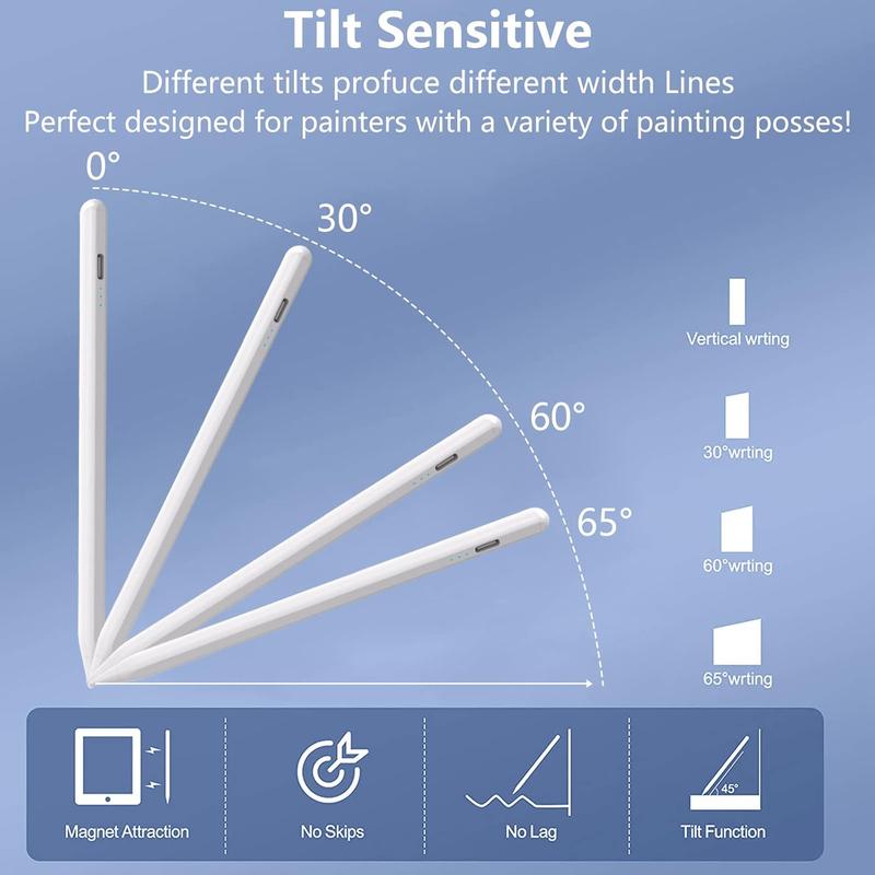 Apple Pencil for iPad 6-10,iPad Pencil 2nd Generation,13 mins Fast Charge,with Palm Rejection Tilt Sensitive ,Compatible with 2018-2024 Apple iPad Pro 11 12.9inch,iPad Air 3 4 5,iPad Mini 5 6 Gen-white Stylus