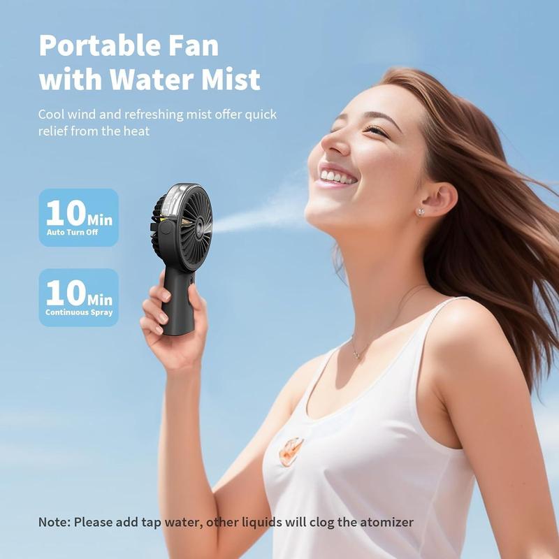 BUBPUP USB Rechargeable Handheld Misting Fan, Adjustable Portable Misting Fan, Personal Cooling Water Spray Fan for Men Women Travel Home Outdoor