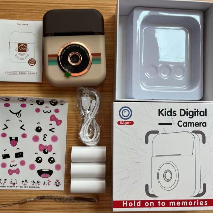 Instant camera for kids, creative Christmas and holiday birthday gift, suitable for boys and girls ages 6 and up, HD digital camera with dual-lens video recording, thermal paper instant print camera, educational toy camera for children