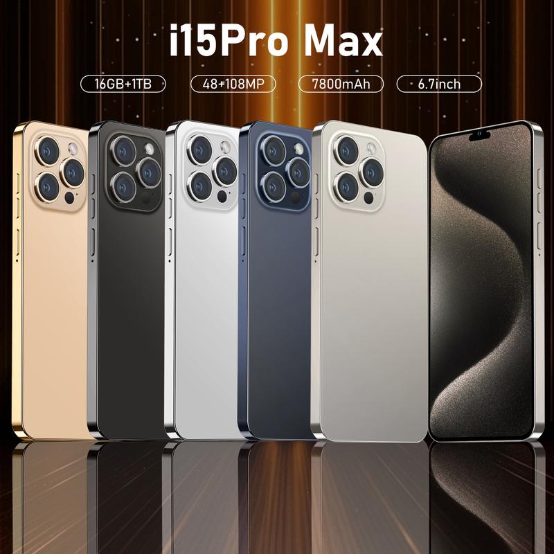 new unlock I15 Pro Max Super Phone 6.7 HD Screen Smartphone Original 16GB+1T 5G Dual SIM Celulares Android Unlocked 108MP 7800mAh Big Battery Perfect as a Gift!