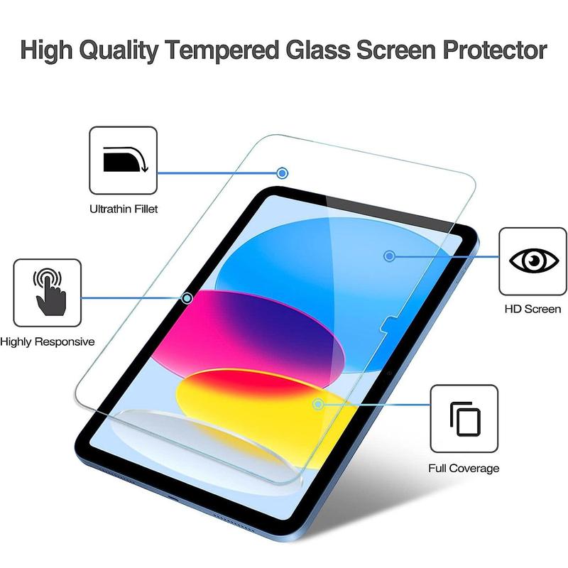 Tempered Glass Screen Protector, 2 Counts Protector For IPad 10.9 10th Generation 2022 Screen Protector A2696 A2757 A2777, Tempered Glass Film Guard For IPad 10th Gen 10.9