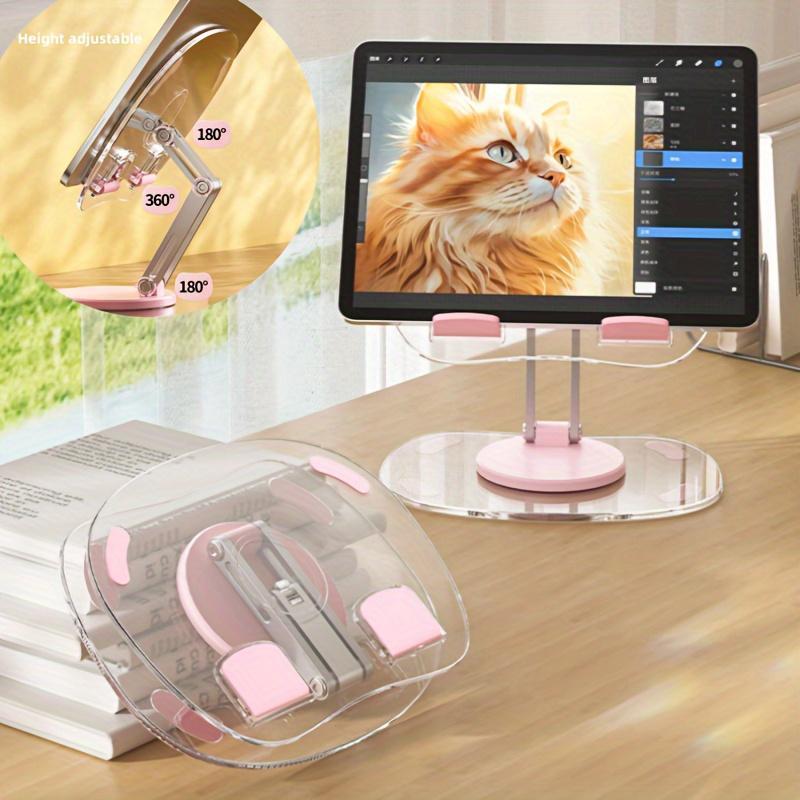 Foldable Tablet & Phone Holder, 1 Box 360° Rotatable Height Adjustable Tablet Holder, Portable Tablet & Phone Stand for Home Office