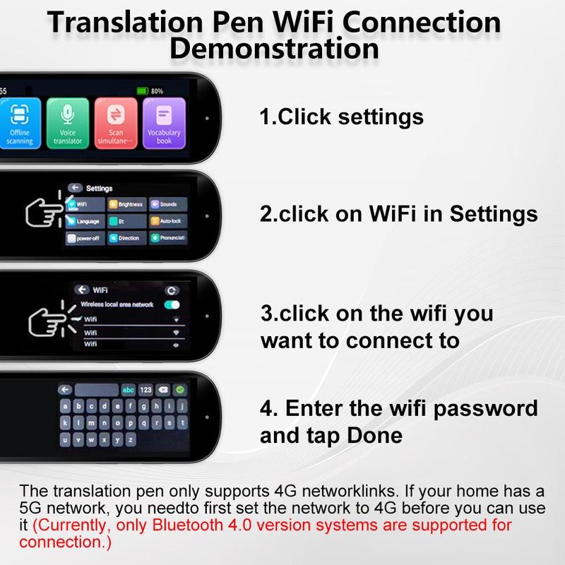 DR.PEN 3.69 Inch HD Display Translation Pen, WiFi Bluetooth-compatible Fast Translation Pen, Suitable for Learning, Office, Travel