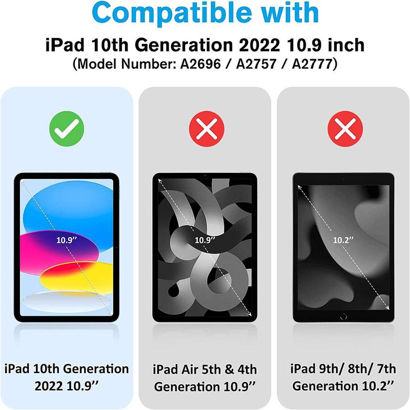 Tempered Glass Screen Protector, 2 Counts Protector For IPad 10.9 10th Generation 2022 Screen Protector A2696 A2757 A2777, Tempered Glass Film Guard For IPad 10th Gen 10.9