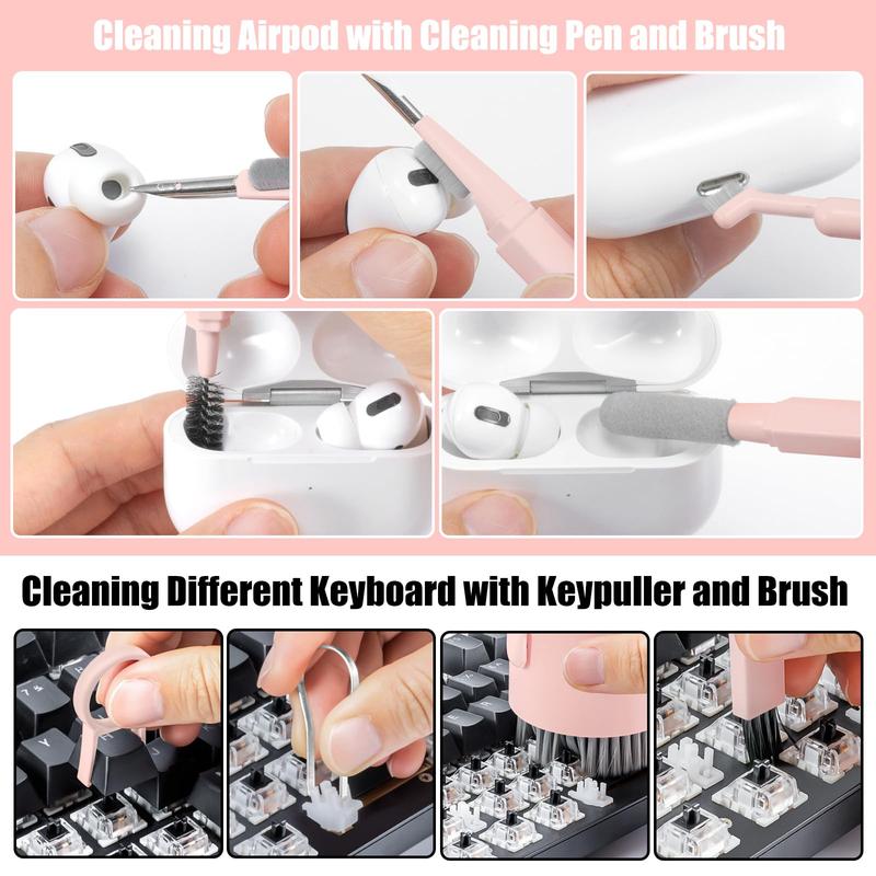 Multifunctional Phone Cleaning Kit, Easy to Store and Carry Camera Cleaning Tool Set, Multi-Tool Cleaning Kit for iPhone, AirPods, Camera