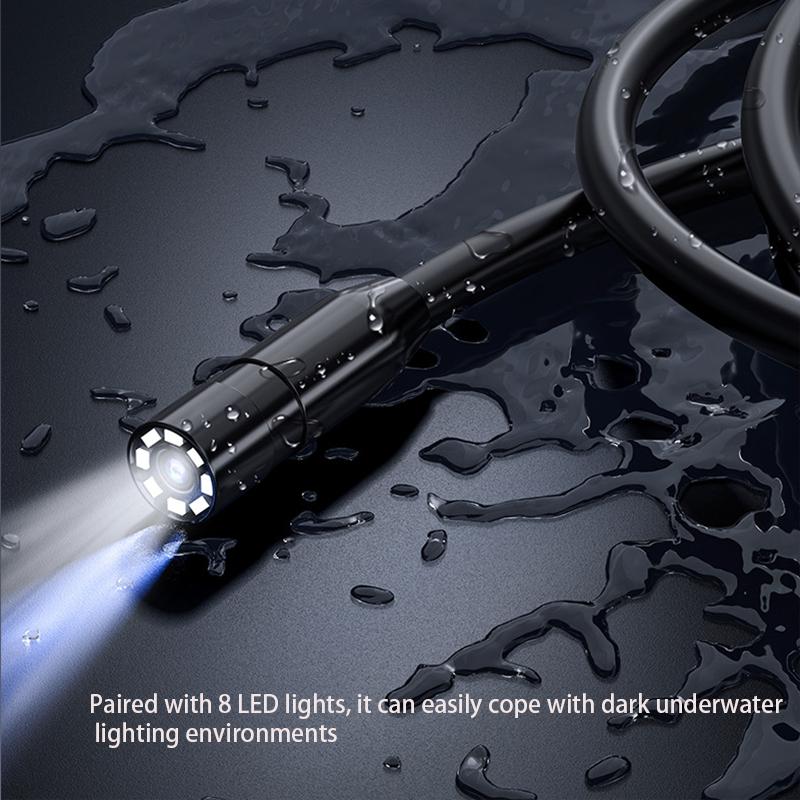 Endoscope Camera with Light, 4.3' IPS Screen Industrial Borescope Camera, 1080P HD Inspection Camera with 8 LED Lights, IP67 Waterproof Endoscope, 16.4FT Semi-Rigid Bore Scope Gadgets for Men,5M Camera cable