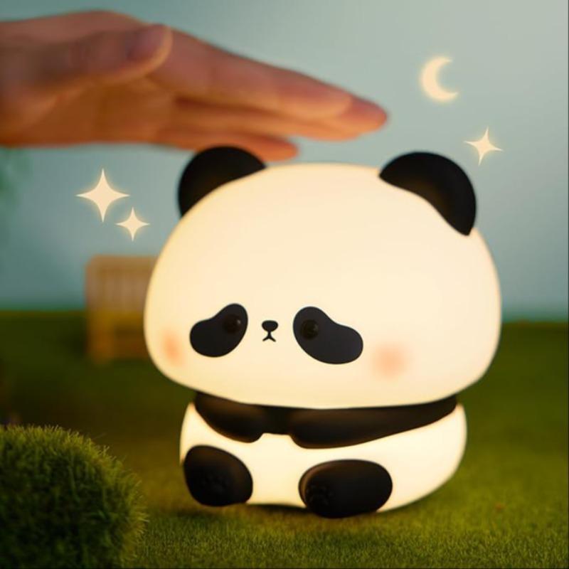 Cute Panda Design Night Light, USB Rechargeable LED Night Light, Soft Silicone Night Lamp For Bedroom Nursery Bedside Home Decor