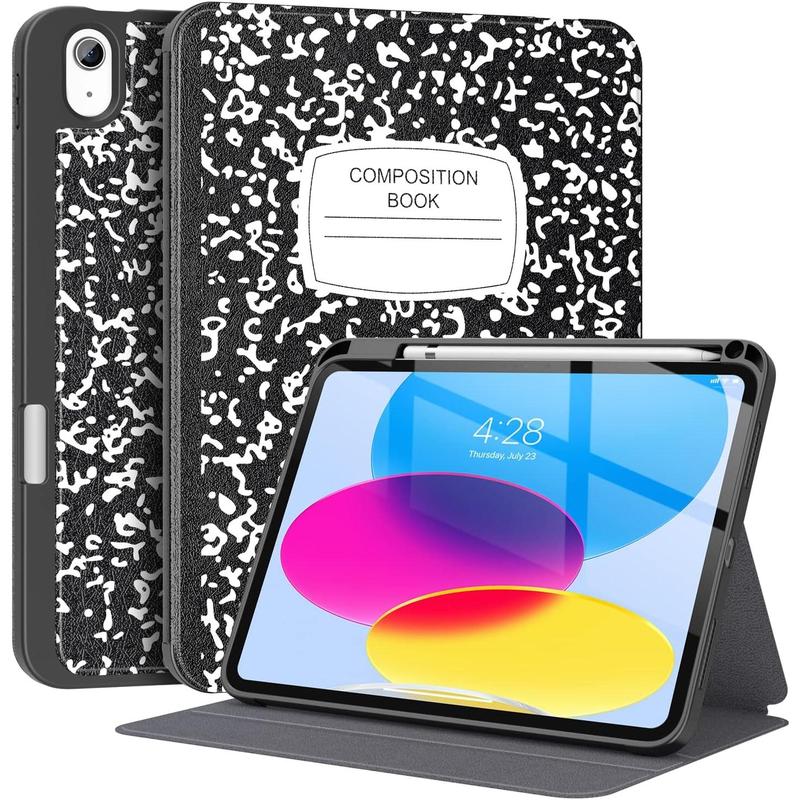 Case for pad 10th Generation 10.9 Inch 2022 with Pencil Holder-[Multi Viewing Angles+Auto Wake Sleep], Folio Stand Case with Soft TPU Back Cover for Pad 10th Gen 2022-Book