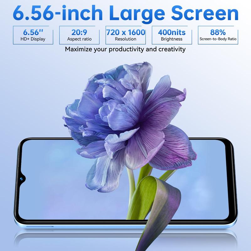 OUKITEL C36 Unlocked Cellphone, 12GB+128GB, Octa-Core, 6.56'' HD+ Screen Mobile Phone, Android 13 Ultra Slim Smartphone, 5150mAh Battery, 4G Dual SIM Fingerprint Unlock Face ID GPS