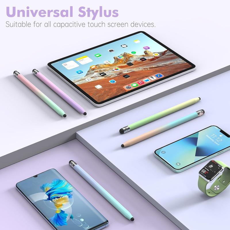 Stylus Pen 5 Pcs set for All Touch Screens Device Universal, Dual-end High Sensitivity Capacitive Stylus for Pad, Phone, Android and Tablets, with 10 Rubber Tips