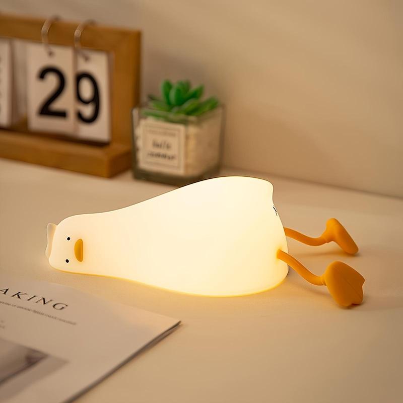 Cute Duck Design Night Light, LED Ambient LED Light, Decorative Atmosphere Lamp, USB Rechargeable Dimmable Bedside Lamp for Bedroom