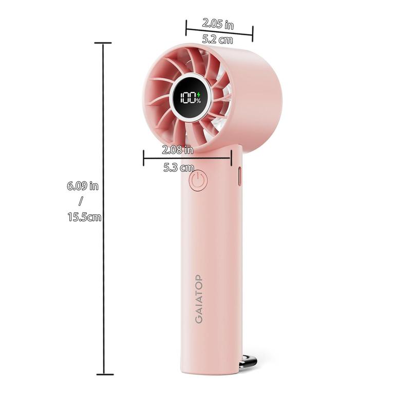 Gaiatop USB Rechargeable Handheld Fan, 3 Speed LED Mini Fan with USB Cable, Handheld Fan with LED Display for Indoor Outdoor Travel, Summer Gift, Summer Supplies