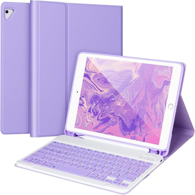 iPad Keyboard Case 9.7'' for iPad 6th Gen 2018,iPad 5th Gen 2017, Keyboard for iPad Air 2 1,Pro 9.7'',Case with Keyboard iPad 6th gen,iPad keyboard Case 6th Gen with Pencil Holder,Purple