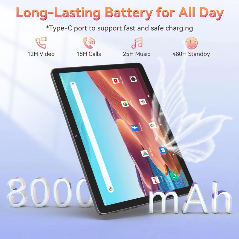 2025 Android Tablet, 10.1 Inch Android Tablet with 14GB RAM+128GB ROM+1TB Expand, Dual Sim Card Slot,Octa Core Processor, 8000mAh, Dual 13MP Camera, 5G WiFi+4G LTE, BT5.0, GPS Black Friday Deal  Christmas gift  tablet on sale Lock Portable