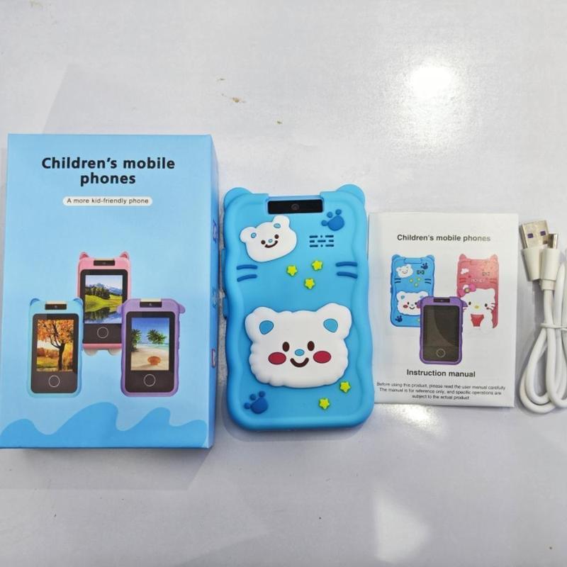 Cute Cartoon Design Phone Camera, 1080P HD Touch Screen Phone with 180° Rotatable Lens, Multifunctional Phone for Girls