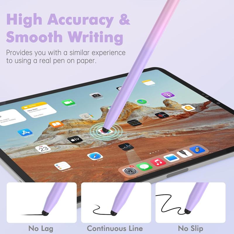 Stylus Pen 5 Pcs set for All Touch Screens Device Universal, Dual-end High Sensitivity Capacitive Stylus for Pad, Phone, Android and Tablets, with 10 Rubber Tips