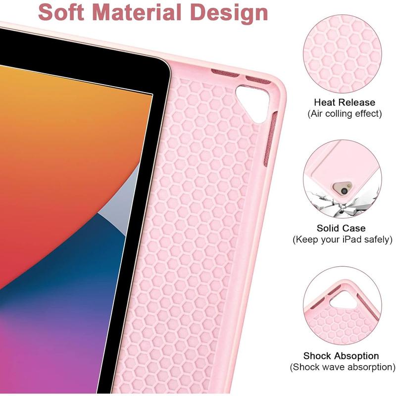 iPad 9th 8th 7th Generation Keyboard Case 10.2inch, iPad Air 3 Case with Keyboard, iPad Case with  Keyboard for iPad Pro 10.5''(3rd Gen), Slim Leather Folio Cover for iPad 2021 2020 2019-Pink