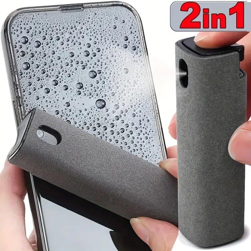 2-in-1 Ultra-fiber Screen Cleaner (Empty), Screen Cleaning Tool for Mobile Phone, Computer, TV Navigation, Camera Care Tool