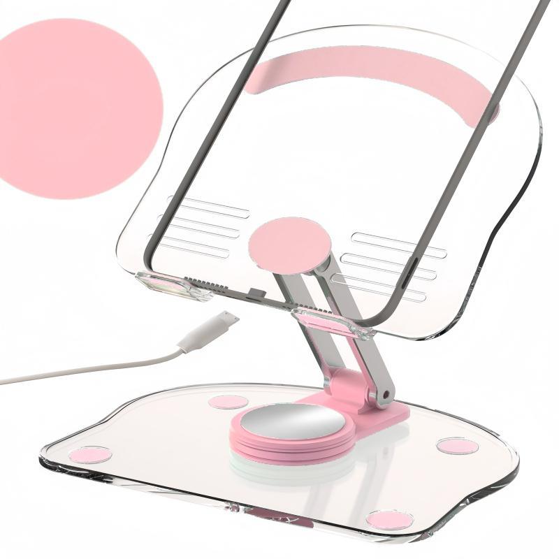 Acrylic Tablet Stand, Rotatable Tablet Phone Holder, Desktop Rotating Tablet Support Rack, Tablet & Computer Accessories for Home Office