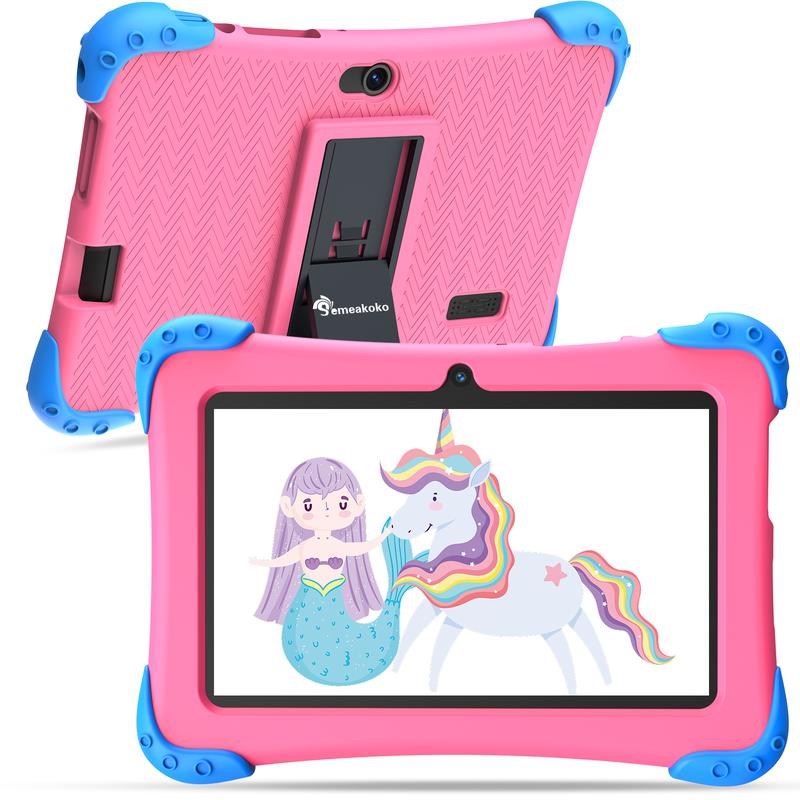 7-inch Kids Tablet with Bluetooth, Parental Lock, WiFi, GMS, Dual Camera, Shockproof Case, Educational Features, Games. Screen Cellphone   Cellphone Smartphone