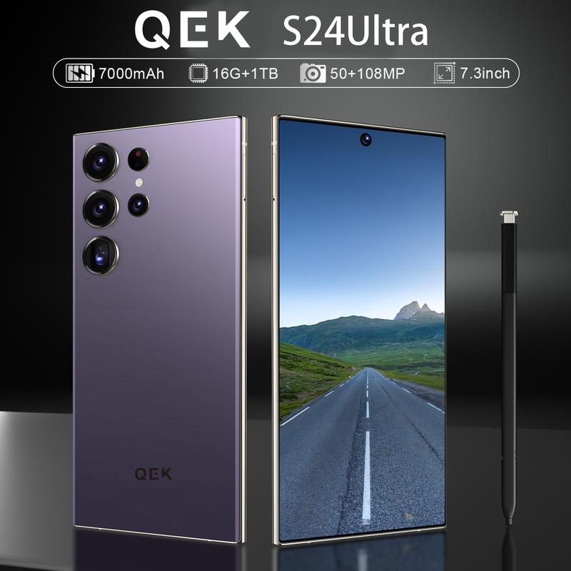 QEK S24 Ultra 5G Smartphone with NFC Smartphone Network 7.3-inch 16GB+1TB Unlocked Android Phone 7000mAh 50MP+108MP Smartphone, Limited Time Offer, Mobile Smartphone