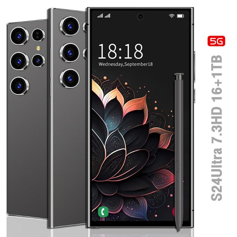 QEK limited time promotion S24 Ultra unlocked Android phone 7.3 high-definition screen mobile smartphone 1+16 4G 5G dual card Celulares Android unlock 8000mAh S24 Ultra 5G smartphone equipped with NFC