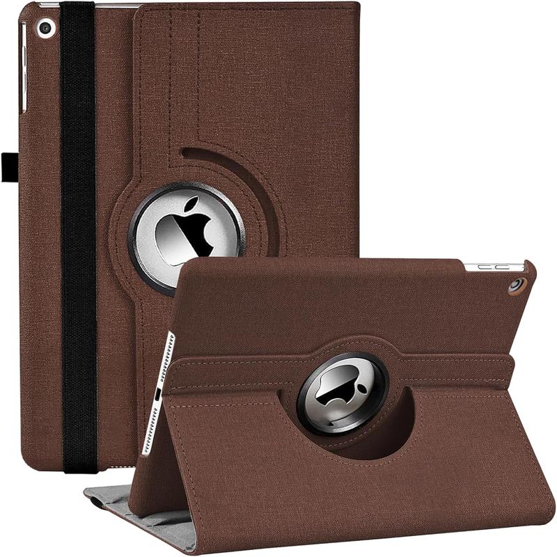 iPad 10.2 Case iPad 9th Generation 2021  iPad 8th Generation 2020  iPad 7th Generation 2019, 360 Degree Rotating Stand Case Protective Cover with Auto Sleep Wake Function (Denim Brown)