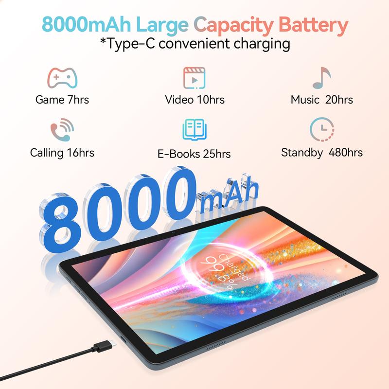 2025 Newest Android 14 Tablet 10 Inch Octa-Core Tablet, Dual 4G Cellular Tablet with 128GB ROM+14(8+6)GB RAM 512GB Expandable, 13MP+8MP Camera Tablet with GPS 5G WiFi HD Display Black Friday Deal  Christmas gift  tablet on sale Smartphone Cellphone