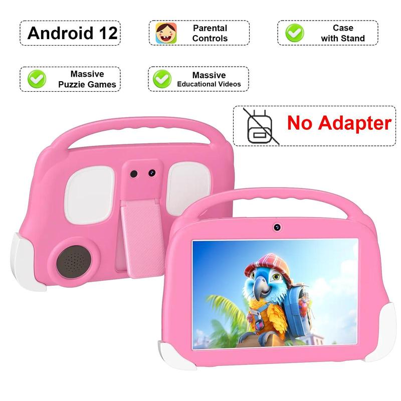 8 Inch Android 12.0 Tablet, Parental Control Software Tablet, Rechargeable Portable Tablet with Camera, Educational Tablet for Boys Girls Gift