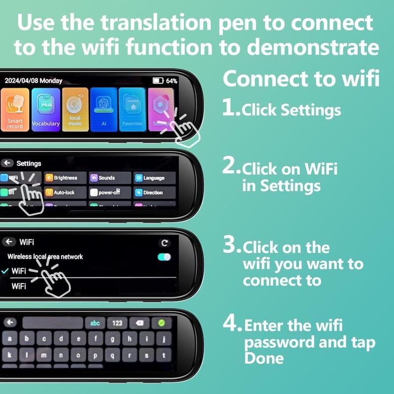 Christmas Gift, Translation Pen with Wifi, Versatile Translation Quick Check, Professional Translation Comparable To Professional Level 8 Translation Pen, 134 Languages Two-way Intercom, Online Scanning Supports 60 Languages