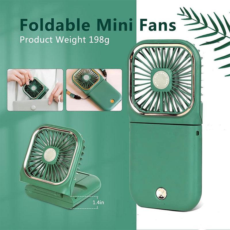 Portable Handheld Mini Fan, USB Rechargeable Fan with Digital Display, Portable Fan, 180° Adjustable Fan for Personal Cooling, Travel, Outdoor Sports, Cooling Fan