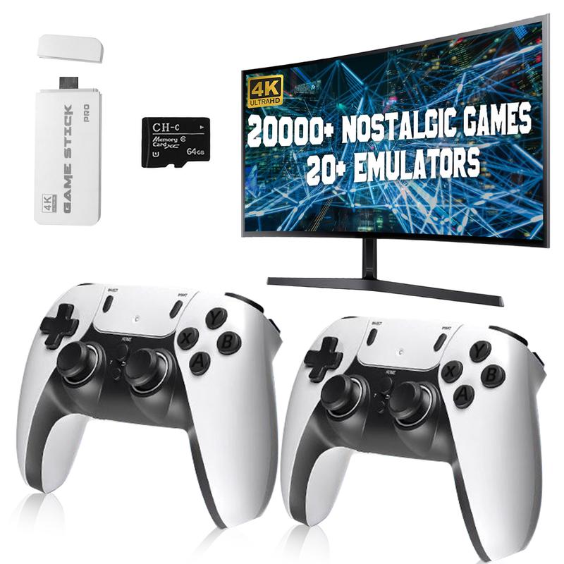 20,000+ Retro Game Stick , Retro Game Console, Revisit Classic Games Stick , Retro Play Plug and Play Video Games Stick 26 Emulators, 4K HDMI Output, Premium Competitive Dual Controllers