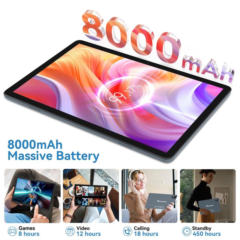 2025 Newest Android 14 Tablet 10 inch,4G Cellular Tablets with 2 SIM 1 SD slot,5G Wifi Android Tablet 128GB ROM +14GB RAM, 3-in-1 Tablet with Keyboard-8000mAh,Octa-core ,13MP+8MP,GPS Tablet on sale  Christmas gift  Black Friday Deal Smartphone Cellphone