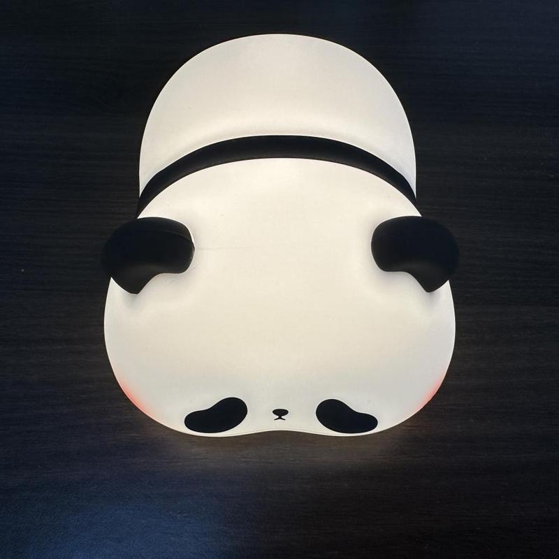 Cute Panda Design Night Light, USB Rechargeable Silicone Pat Light, Decorative Lamp for Bedroom, Living Room, Home Decor