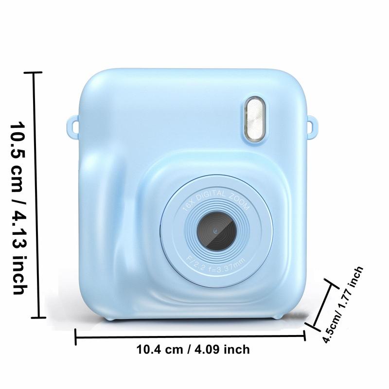 Portable Instant Print Camera, 1080P Video Camera with 32G Card & 4 Rolls Print Paper, Camera for Boys and Girls Birthday Gifts