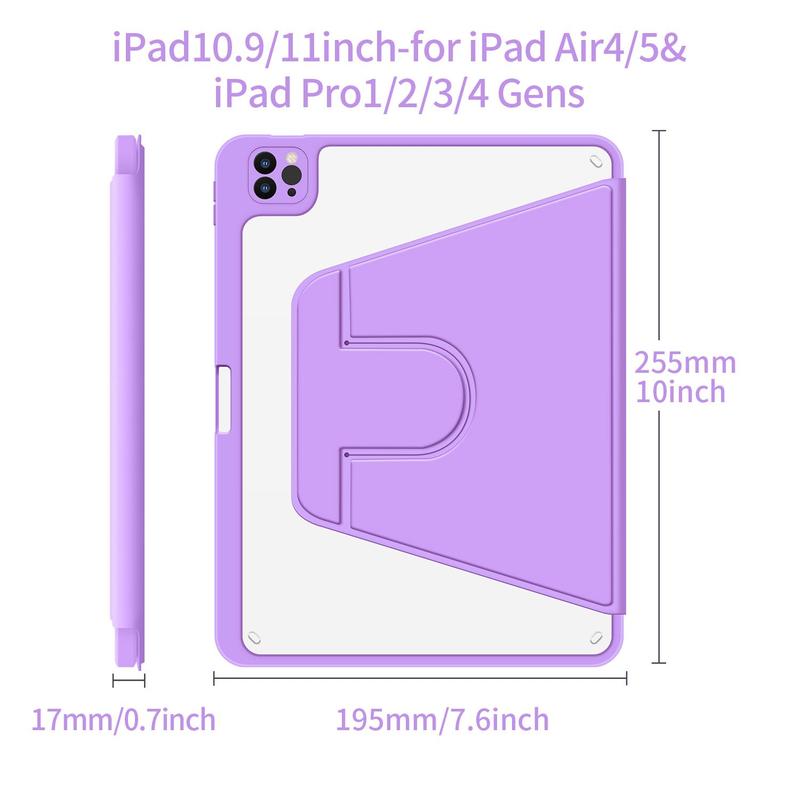 720 Degree Rotating Tablet Case with Stand & Slot, Anti-scratch Tablet Protective Cover, Tablet Cover, Tablet Accessories Compatible with iPad Pro 11inch 12.9inch