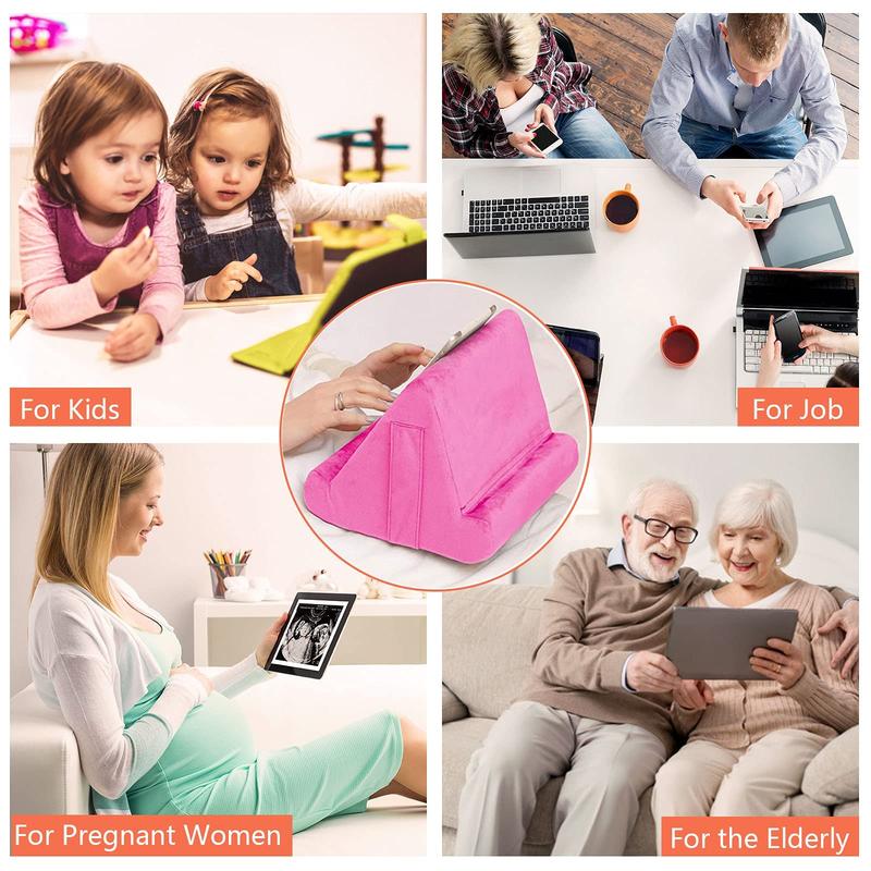 2pcs Multi-Angle Tablet Holder Cushion Stand with Net Pocket & Black Color Phone Stands Upgraded Tablet Pad Support for Phone,Pad,Books