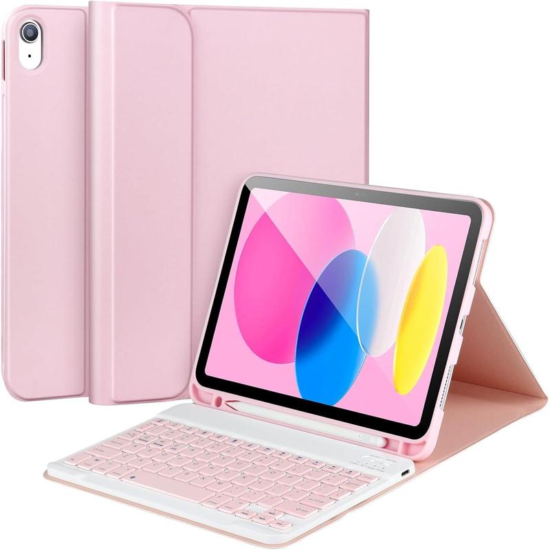 iPad 10th Generation Case with Keyboard,Keyboard Case for iPad 10th Gen 2022 10.9’’Keyboard for iPad 10th Gen with Pencil Holder,Detachable Bluetooth Keyboard Case for iPad 10.9 2024