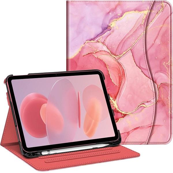 Fintie Multi-Angle Viewing Case for iPad 10th Gen 10.9inch with Pencil Holder and A Pocket, iPad10th Gen Protective Cover with Elastic Band Closure