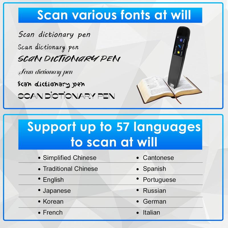  Electronics Translation Pen (1 Box), School Supplies, Electronics Portable Smart Pen, Scan Translator, Digital Translation Pen Electronics, Support 2-way Translation (requires Wifi Connection), Electronics Education Devices，Christmas Gifts