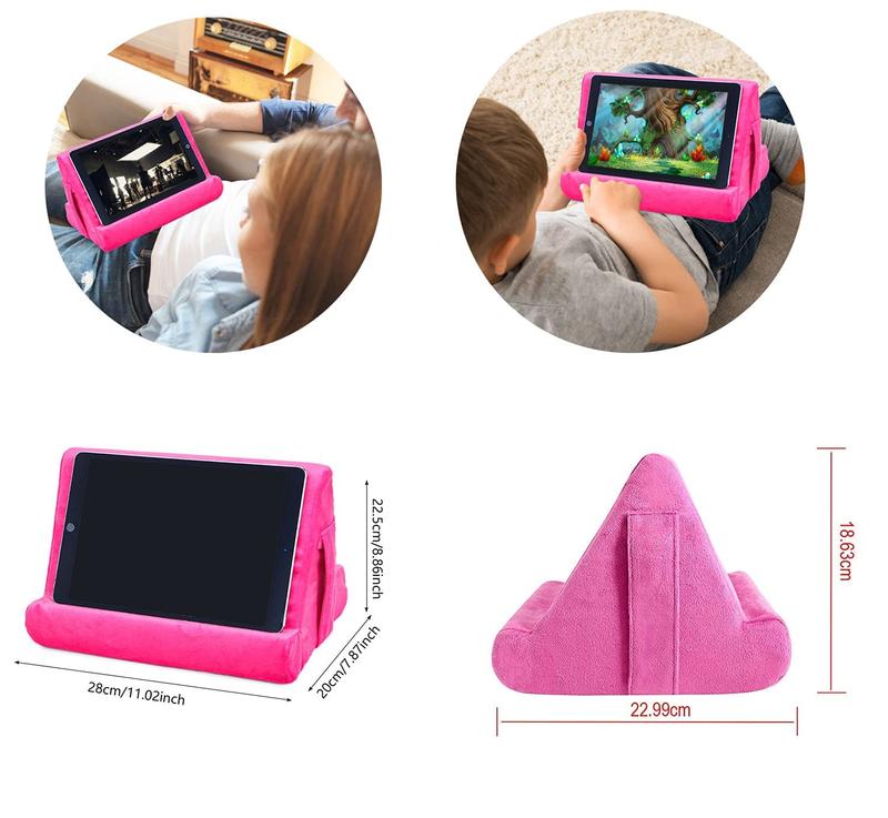 2pcs Multi-Angle Tablet Holder Cushion Stand with Net Pocket & Black Color Phone Stands Upgraded Tablet Pad Support for Phone,Pad,Books