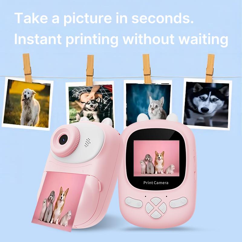 New Kids Camera Instant Print Upgraded Version 2.4 Inch Screen with 32GB 1080P Video Recorder and 3 Rolls of Paper Birthday Christmas Gift