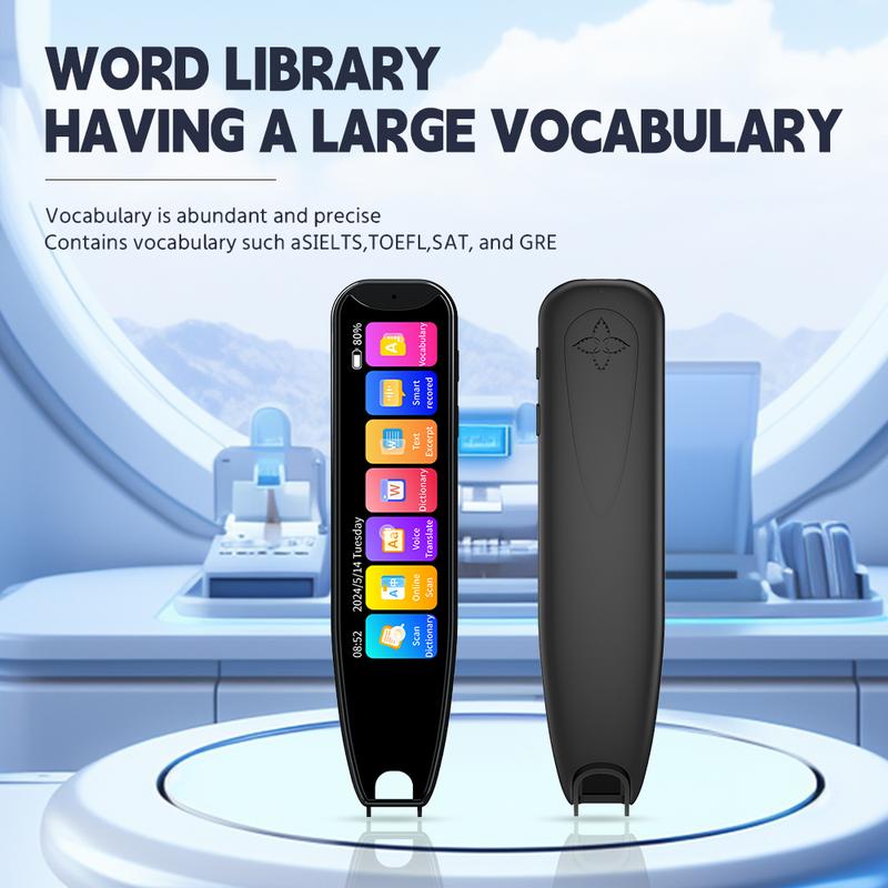 Intelligent translation pen 3.69 inch screen, large screen, ultra-high definition, can translate 10 languages without Internet, WiFi can scan and translate 60 languages online, and 17 system languages can be switched Cable Charging