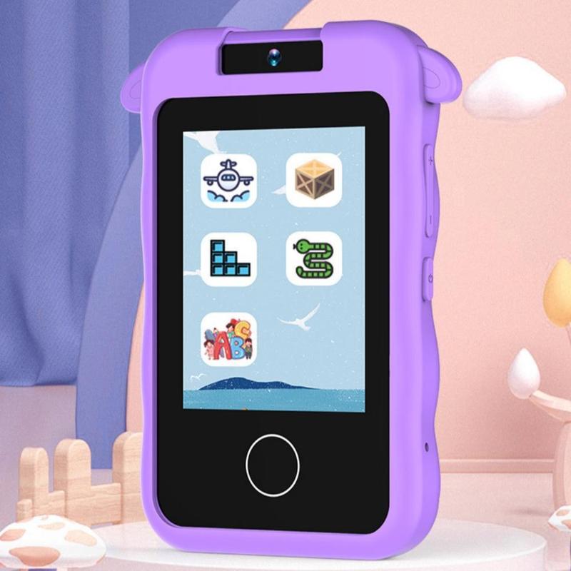 Cute Cartoon Design Phone Camera, 1080P HD Touch Screen Phone with 180° Rotatable Lens, Multifunctional Phone for Girls