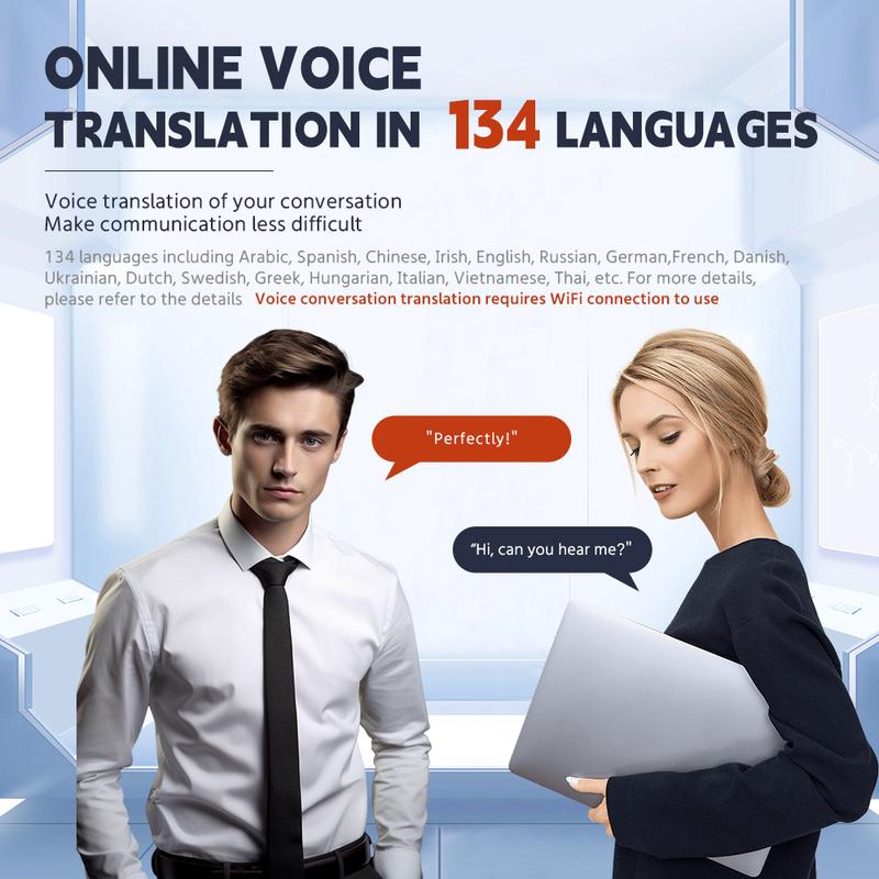 Intelligent translation pen 3.69 inch screen, large screen, ultra-high definition, can translate 10 languages without Internet, WiFi can scan and translate 60 languages online, and 17 system languages can be switched Cable Charging