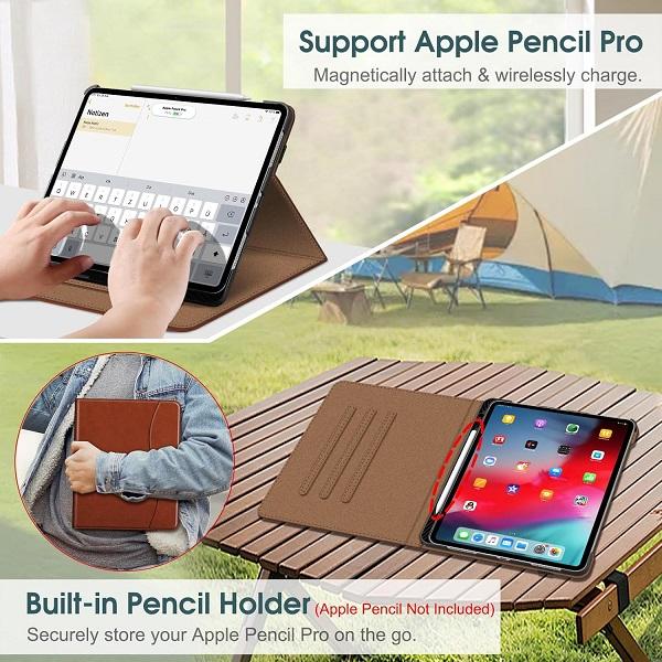 Fintie Multi-Angle Viewing Case for iPad Pro 13-inch (M4 Chip, 2024) with Pencil Holder and Document Pocket, 2024 iPadPro Computer Durable Cover