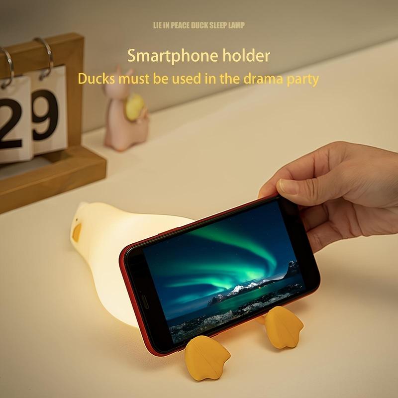 Cute Duck Design Night Light, LED Ambient LED Light, Decorative Atmosphere Lamp, USB Rechargeable Dimmable Bedside Lamp for Bedroom